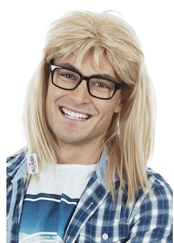 Waynes World Garth Algar Costume Wig Set & Glasses Mens 90s Blonde Wigs
